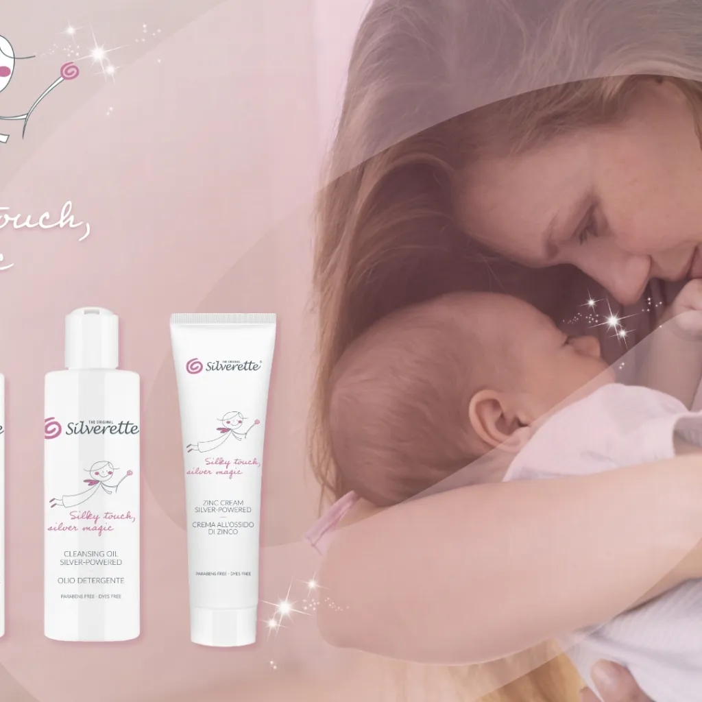 Cosmetici con ioni d’argento per neonati, bimbi e mamme