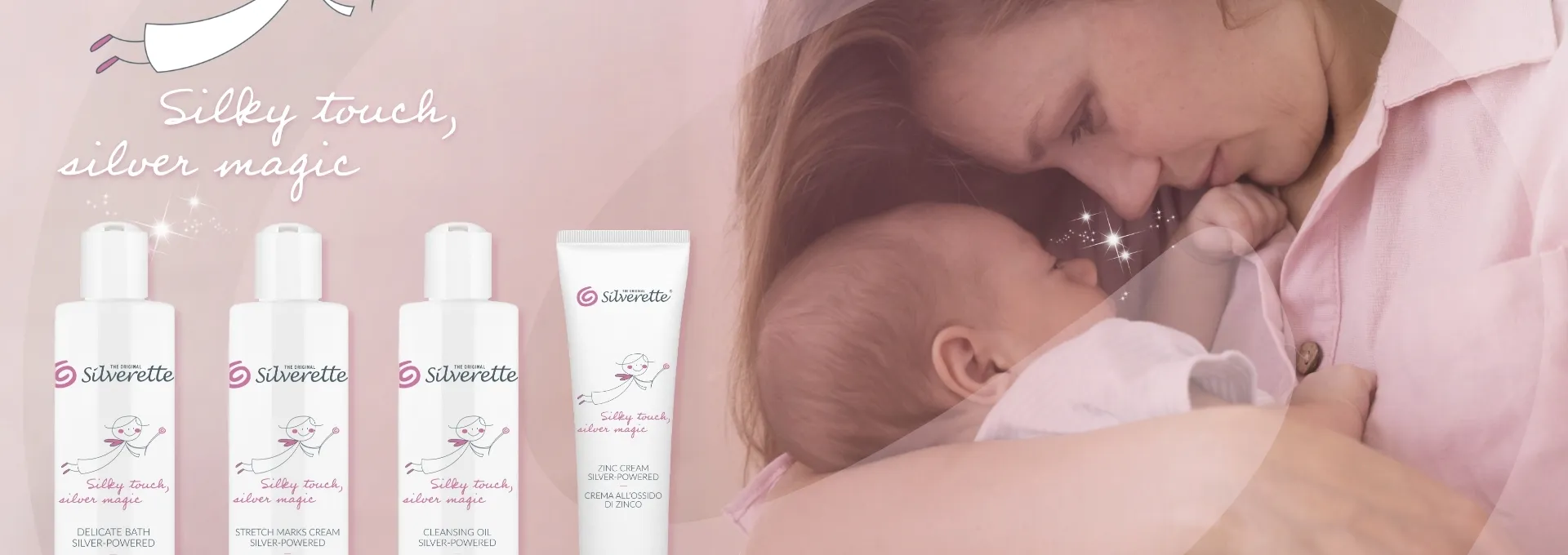 Cosmetici con ioni d’argento per neonati, bimbi e mamme